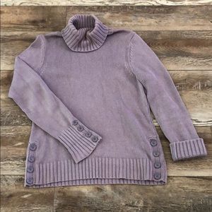 Loft Ann Taylor Button Embellished Turtle Neck szS